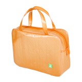 化妆包便捷式透明多功能大容量防水袋旅行包随身洗漱包手提收纳包（绿色小猫标 大号L）271