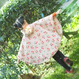 韩国时尚防水带帽斗篷徒步户外旅游雨披便携电瓶车樱桃雨衣（S码）儿童款 054