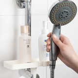 创意日式素色浴室花洒置物架 卫生间洗浴用品小平台收纳架