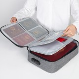 证件收纳包盒家用家庭多层大容量多功能箱证书文件护照卡包整理袋（带锁）