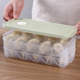 梯形可叠加饺子盒收纳多层有盖家用冰箱保鲜盒分格饺子托盘不粘速冻盒