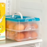 家用便携式鸡蛋盒冰箱鸡蛋保鲜盒收纳盒创意多功能速冻饺子储物盒