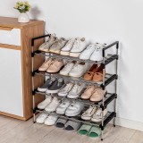 不锈钢多层鞋架门口收纳鞋架组合式简易鞋架子家用室内收纳神器(12粗管鞋架79.5cm）