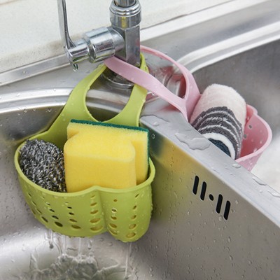 厨房置物架水槽塑料挂袋沥水篮水池水龙头挂篮厨房用品抹布收纳篮（薄款）