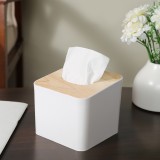 欧式加厚纸巾盒家用客厅创意餐巾盒带盖抽纸盒木质收纳盒酒店餐巾纸盒（方形）