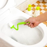 卫生间马桶刷加长柄刷去死角S 型塑料厕所马桶内侧弯曲V型手柄清洁刷（透明OPP袋）
