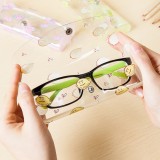 可爱小清新便携式卡通近视眼镜盒软收纳盒防摔压眼镜收纳盒透明盒 593AK
