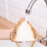 海绵刷带手柄浴室瓷砖刷厨房去污刷子洗锅魔力纤维毛刷清洁刷（百洁布白色底）三角款