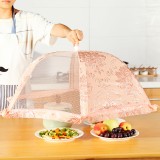 厨房可折叠纱网餐桌罩防苍蝇盖菜罩 家用双骨圆形饭罩遮菜伞饭菜食物罩HP-907(大号)