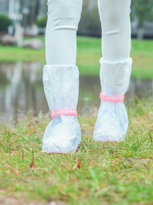 户外旅游成人雨靴雨天防滑防水加厚高筒雨鞋套 绑带高帮长款（39-41码鞋用）中号XL 200
