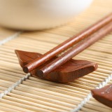 筷子托架楠木日式家用木质创意树叶造型汤匙筷枕放置餐具架子勺托