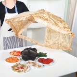 厨房可折叠纱网餐桌罩防苍蝇盖菜罩 家用双骨圆形饭罩遮菜伞饭菜食物罩HP-906(中号)