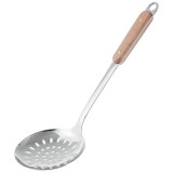 汤勺不锈钢木质长柄不锈钢加厚汤勺长柄木质防烫汤勺