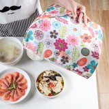保温菜罩冬季饭菜罩遮菜伞可折叠方形餐桌罩食物家用防苍蝇盖菜罩 花款