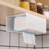 家用免打孔壁挂式纸巾盒厨房无痕倒挂抽纸盒多功能厕所纸巾架