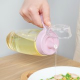 玻璃油瓶厨房用油瓶家用装油的小瓶子透明硅胶防漏装油瓶油壶大容量（620ml）