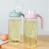 玻璃油瓶厨房用油瓶家用装油的小瓶子透明硅胶防漏装油瓶油壶大容量（620ml）