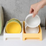 厨房沥水碗碟置物架橱柜单层碗盘收纳架家用小型分格置物收纳盒