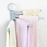 厨房抹布架卫生间免打孔毛巾挂架子毛巾杆可旋转4杆吸盘毛巾架