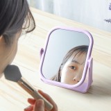 便携式镜子宿舍化妆镜随身镜梳妆小镜子360度可旋转可旋转台式双面镜子 方形