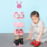 儿童鞋架日式可爱挂式卡通动物立体鞋柜落地式创意省空间鞋子收纳架（儿童款）加固4层