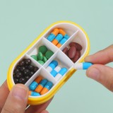 创意药片状六格大容量便携一周药盒分类药盒迷你随身分装盒旅行小药盒子