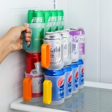 冰箱饮料收纳盒神器啤酒可乐易拉罐分层滚动抽屉式厨房可折叠整理分装盒（4格）