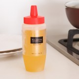 日式家用厨房塑料透明沙拉酱挤压瓶调味瓶果酱瓶蜂蜜瓶番茄酱淋酱瓶挤酱瓶 340ml 混色