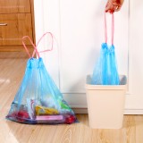 家用穿绳式垃圾袋加厚手提式厨房客厅卧室垃圾收纳袋一次性塑料袋 大号（15只装）