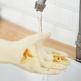 丁腈洗碗手套女植绒型家用防水耐用厨房多功能清洁手套刷碗洗碗洗衣服塑胶橡胶手套 （加长款）