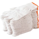 手套劳保线手套大量加厚耐磨防滑工地手套橙色边棉纱劳动工作手套（12双装）