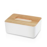 欧式加厚纸巾盒创意餐巾客厅车用带盖抽纸盒木质遥控器收纳盒家用 木盖餐巾纸盒（方形长款）