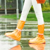 户外旅游成人雨靴雨天防滑防水加厚高筒雨鞋套 绑带高帮长款（36-38码鞋用）小号L 201