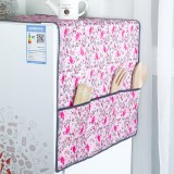 冰箱防尘罩多用洗衣机罩单开门冰箱套双开门冰箱盖巾冰箱收纳挂袋（火烈鸟）