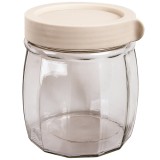 密封罐厨房玻璃收纳盒小号透明防漏保鲜罐家居用品棱形五谷杂粮储物罐(小号1000ML)