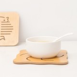 隔热垫厨房防烫防滑餐垫碗垫锅垫子餐桌垫茶杯垫镂空小猫头卡通木质杯垫（垫子+架子）