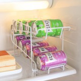 创意冰箱双层滚动易拉罐收纳架厨房桌面置物架子饮料架