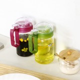 油壶厨房用品家用玻璃调料瓶子透明油罐醋壶酱油瓶防漏可定量油瓶（580ml ）2658