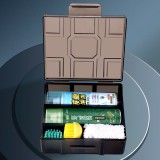 多功能收纳盒带盖桌面整理盒方形气罐水剂分格收纳杂物饰品收纳筐化妆品储物盒