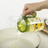 油壶厨房用品家用玻璃调料瓶子透明油罐醋壶酱油瓶防漏可定量油瓶（580ml ）2658