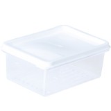 透明塑料长方形保鲜盒密封罐食品收纳盒可叠加冰箱冷藏密封储物盒子（小号）