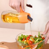 家用自动开合玻璃油壶厨房防漏油罐带盖调味料瓶醋瓶油瓶（640ml）1037