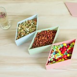 果盘糖果盒家用客厅塑料瓜子盘创意拼接组合分格式带盖过年干果盘（菱形）