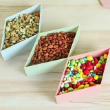 果盘糖果盒家用客厅塑料瓜子盘创意拼接组合分格式带盖过年干果盘（菱形）