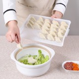 家用速冻水饺盒食品级馄饨盒大容量冰箱保鲜收纳盒多层托盘饺子盒（斜口款）