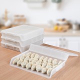 家用速冻水饺盒食品级馄饨盒大容量冰箱保鲜收纳盒多层托盘饺子盒（斜口款）