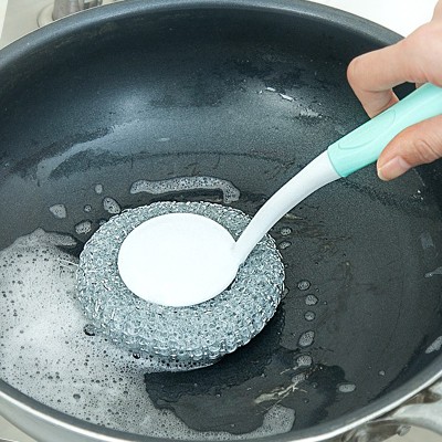 创意手柄钢丝球家用厨房用品清洁球铁丝球刷子长柄洗碗锅刷去油污