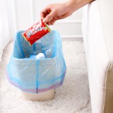 家用穿绳式垃圾袋加厚手提式厨房客厅卧室垃圾收纳袋一次性塑料袋 中号（18只装）