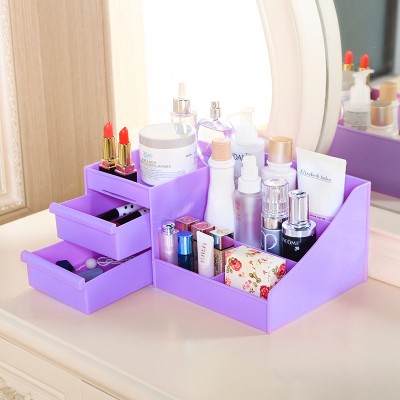 创意塑料桌面抽屉式简约桌面置物架 整理盒 化妆品收纳盒大号