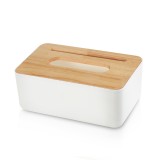 欧式加厚纸巾盒带盖抽纸盒木质遥控器收纳盒 方形带手机槽纸巾盒